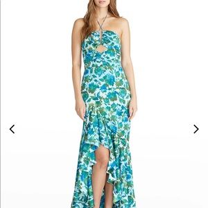 AMUR Edie High-Low Tie Neck Dress